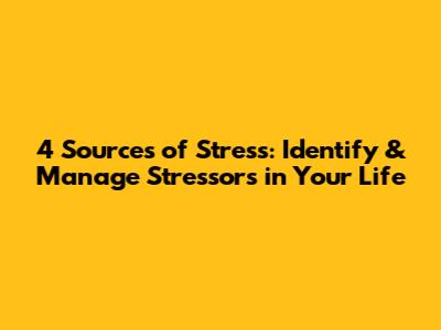 4 Sources of Stress: Identify & Manage Stressors in Your Life