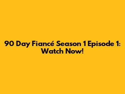 90 Day Fiancé Season 1 Episode 1: Watch Now!