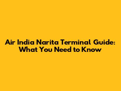 Air India Narita Terminal Guide: What You Need to Know