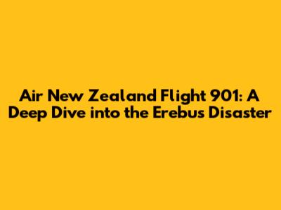 Air New Zealand Flight 901: A Deep Dive into the Erebus Disaster