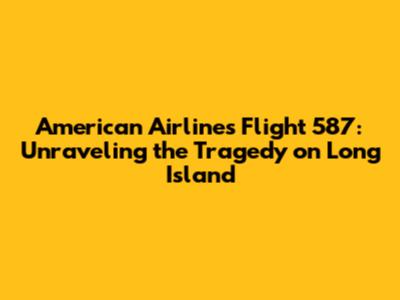 American Airlines Flight 587: Unraveling the Tragedy on Long Island