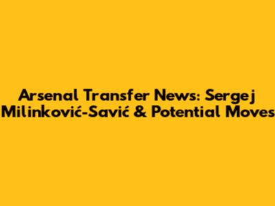 Arsenal Transfer News: Sergej Milinković-Savić & Potential Moves