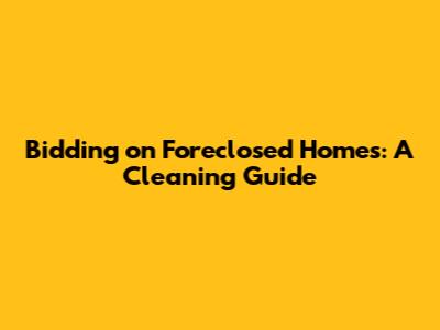 Bidding on Foreclosed Homes: A Cleaning Guide