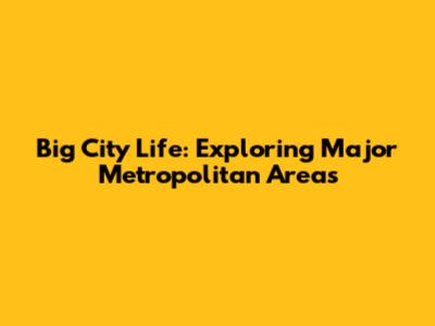 Big City Life: Exploring Major Metropolitan Areas