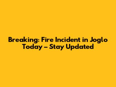Breaking: Fire Incident in Joglo Today – Stay Updated
