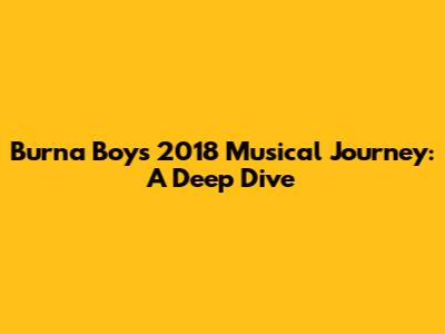 Burna Boy's 2018 Musical Journey: A Deep Dive