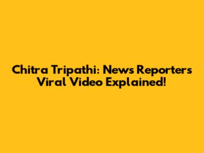 Chitra Tripathi: News Reporter's Viral Video Explained!