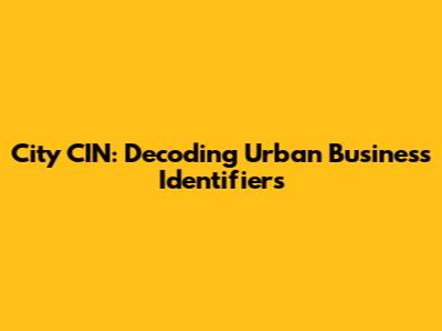City CIN: Decoding Urban Business Identifiers