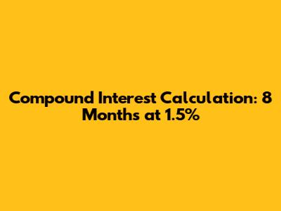 Compound Interest Calculation: 8 Months at 1.5%