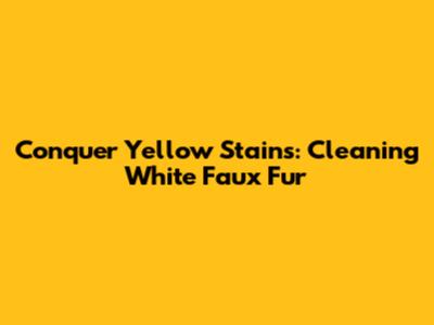 Conquer Yellow Stains: Cleaning White Faux Fur