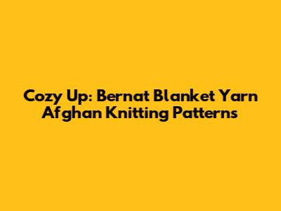 Cozy Up: Bernat Blanket Yarn Afghan Knitting Patterns