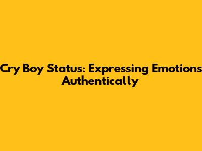 Cry Boy Status: Expressing Emotions Authentically
