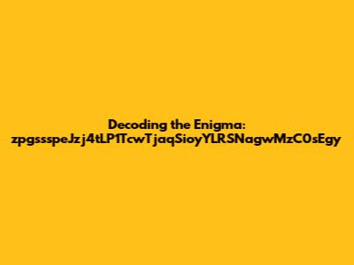 Decoding the Enigma: zpgssspeJzj4tLP1TcwTjaqSioyYLRSNagwMzC0sEgy