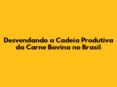 Desvendando a Cadeia Produtiva da Carne Bovina no Brasil