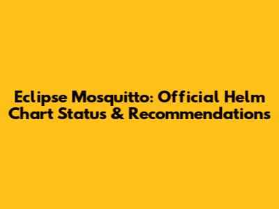 Eclipse Mosquitto: Official Helm Chart Status & Recommendations