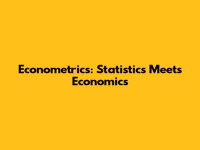 Econometrics: Statistics Meets Economics