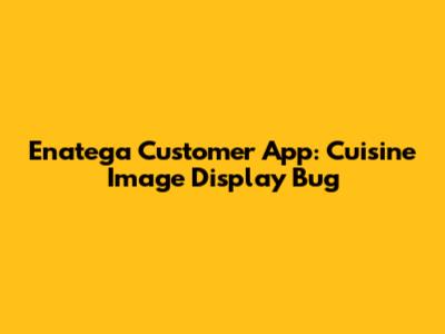 Enatega Customer App: Cuisine Image Display Bug