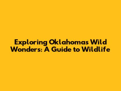 Exploring Oklahoma's Wild Wonders: A Guide to Wildlife