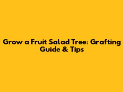 Grow a Fruit Salad Tree: Grafting Guide & Tips
