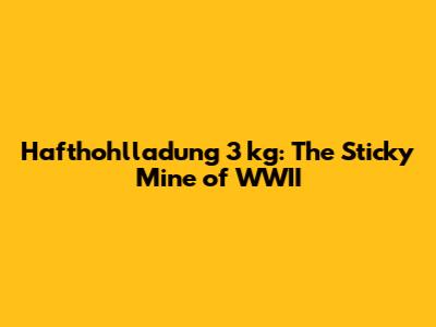 Hafthohlladung 3 kg: The Sticky Mine of WWII