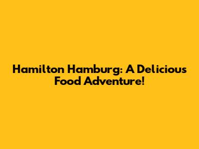 Hamilton Hamburg: A Delicious Food Adventure!