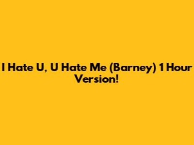 I Hate U, U Hate Me (Barney) 1 Hour Version!
