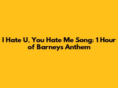 I Hate U, You Hate Me Song: 1 Hour of Barney's Anthem