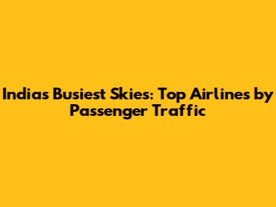 India's Busiest Skies: Top Airlines by Passenger Traffic