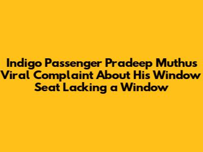Indigo Passenger Pradeep Muthu's Viral Complaint About His Window Seat Lacking a Window