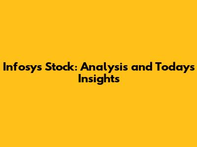 Infosys Stock: Analysis and Today's Insights