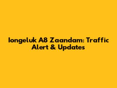 Iongeluk A8 Zaandam: Traffic Alert & Updates