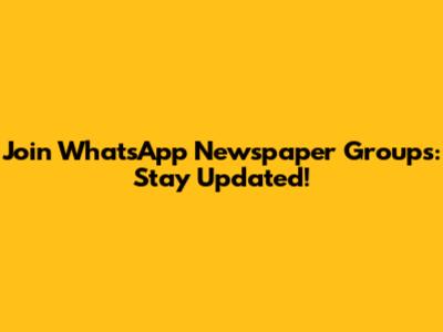 Join WhatsApp Newspaper Groups: Stay Updated!