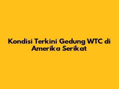 Kondisi Terkini Gedung WTC di Amerika Serikat
