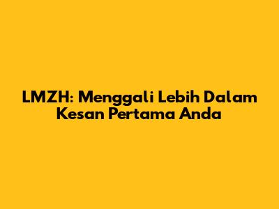 LMZH: Menggali Lebih Dalam Kesan Pertama Anda