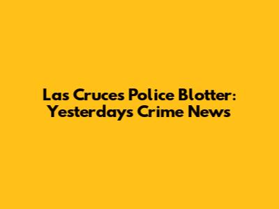 Las Cruces Police Blotter: Yesterday's Crime News