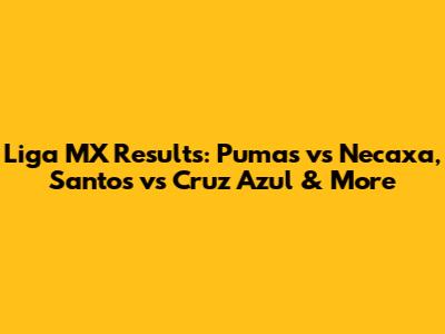 Liga MX Results: Pumas vs Necaxa, Santos vs Cruz Azul & More