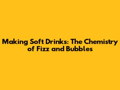 Making Soft Drinks: The Chemistry of Fizz and Bubbles