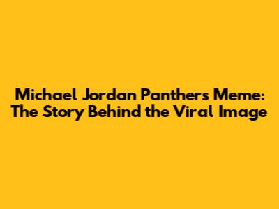Michael Jordan Panthers Meme: The Story Behind the Viral Image