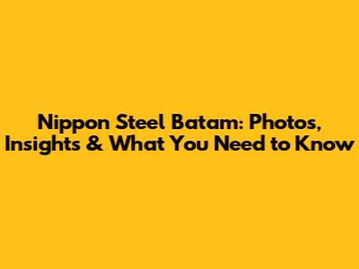 Nippon Steel Batam: Photos, Insights & What You Need to Know