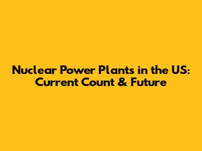 Nuclear Power Plants in the US: Current Count & Future