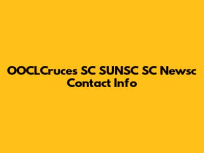 OOCLCruces SC SUNSC SC Newsc Contact Info