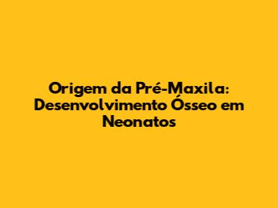 Origem da Pré-Maxila: Desenvolvimento Ósseo em Neonatos