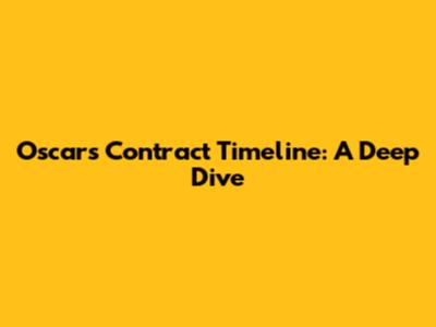 Oscar's Contract Timeline: A Deep Dive