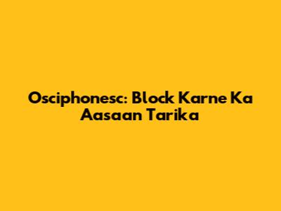 Osciphonesc: Block Karne Ka Aasaan Tarika
