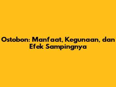 Ostobon: Manfaat, Kegunaan, dan Efek Sampingnya