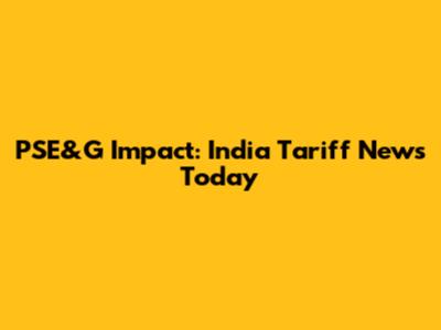 PSE&G Impact: India Tariff News Today