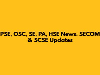 PSE, OSC, SE, PA, HSE News: SECOM & SCSE Updates