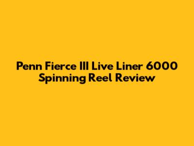 Penn Fierce III Live Liner 6000 Spinning Reel Review