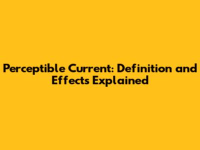 Perceptible Current: Definition and Effects Explained