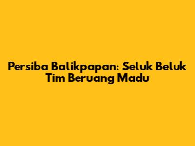 Persiba Balikpapan: Seluk Beluk Tim Beruang Madu